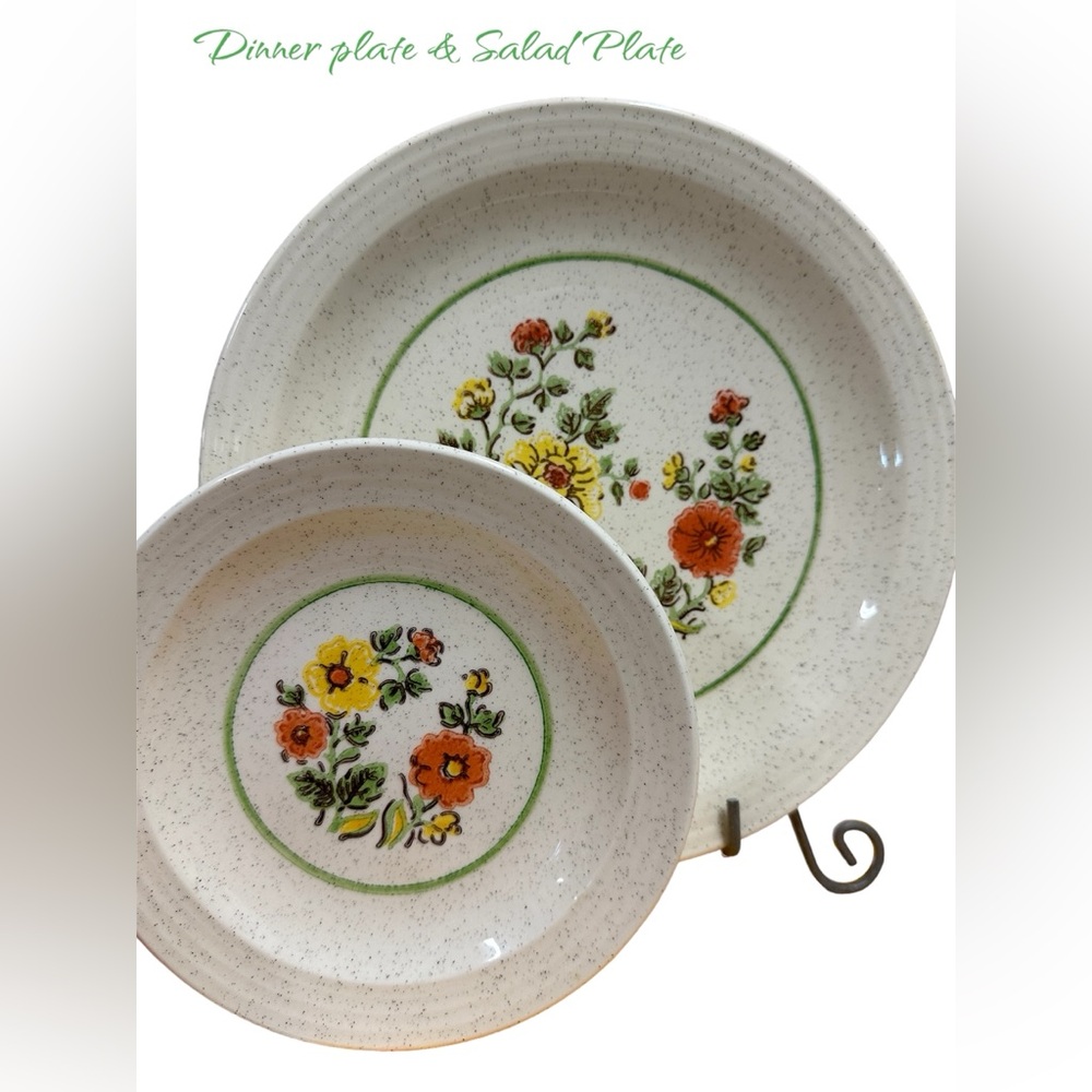 Vintage Homer Laughlin Garden Song 70's
Dinner Plate and Salad/Dessert Plate-